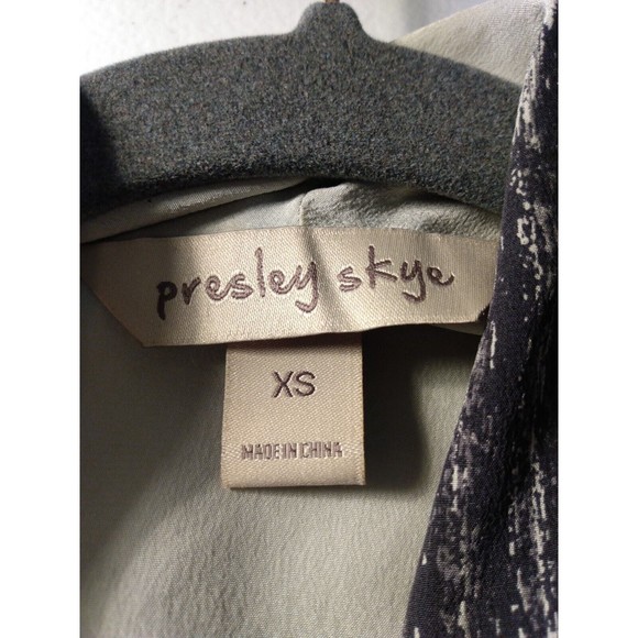 Presley Skye Dress Abstract Sleeveless Pockets Tie Waist Midi Silk Size XS - Picture 9 of 11